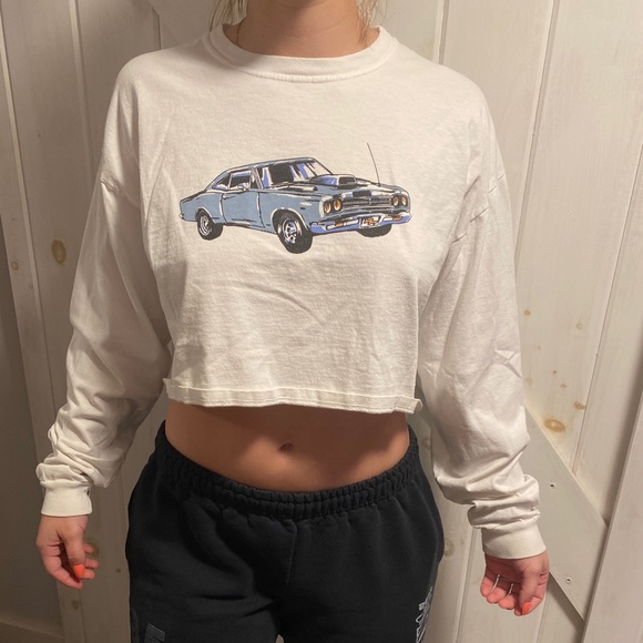 Brandy Melville Tops - Brandy Melville white car long sleeve tee